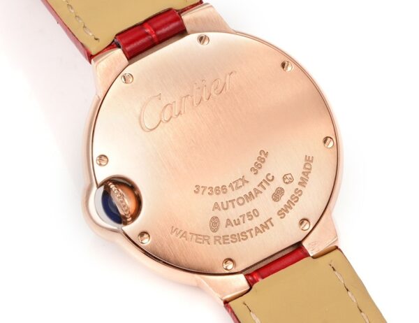 sy_no_BF16D0F45A9FD9ED052E24F2A38DD129_6 Cartier Blue Balloon Series Automatic Mechanical Movement Swiss Watch 36mm White Dial 18K Rose Gold Case Leather Strap