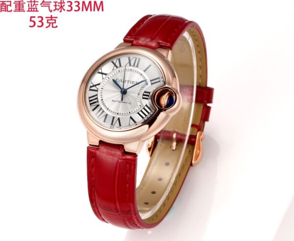 sy_no_BF16D0F45A9FD9ED052E24F2A38DD129_8 Cartier Blue Balloon Series Automatic Mechanical Movement Swiss Watch 36mm White Dial 18K Rose Gold Case Leather Strap