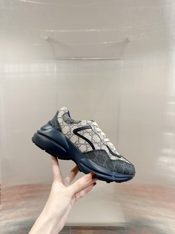 Gucci Rhyton GG Canvas Sneaker in Black & Beige