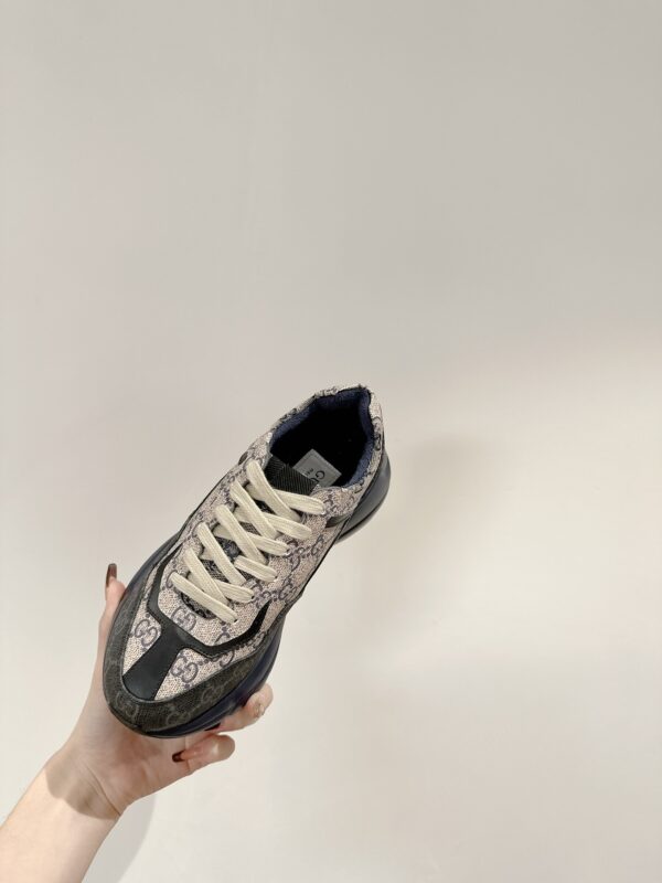 Gucci Rhyton GG Canvas Sneaker in Black & Beige