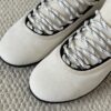 sy_no_BF7CC282A9A113B66A93CE065E6B9981_6 Chanel White Knit and Suede Slip-On Low-Top Sneaker with Speckled Laces and CC Logo