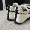 sy_no_BF7CC282A9A113B66A93CE065E6B9981_7 Chanel White Knit and Suede Slip-On Low-Top Sneaker with Speckled Laces and CC Logo