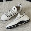 sy_no_BF7CC282A9A113B66A93CE065E6B9981_8 Chanel White Knit and Suede Slip-On Low-Top Sneaker with Speckled Laces and CC Logo