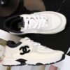 sy_no_C162CBC71143F9067B183CD82A26A850_5 Chanel Off-White and Black Mixed Material Low-Top Sneaker with Suede and CC Logo