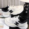 sy_no_C162CBC71143F9067B183CD82A26A850_6 Chanel Off-White and Black Mixed Material Low-Top Sneaker with Suede and CC Logo