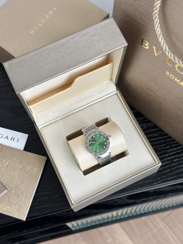 sy_no_C1A32E7888BAB73C0E9653AD73F79B92_0 BVLGARI watch quartz movement stainless steel strap 33mm green dial