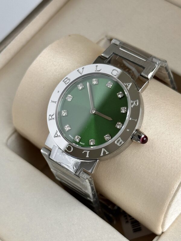 sy_no_C1A32E7888BAB73C0E9653AD73F79B92_3 BVLGARI watch quartz movement stainless steel strap 33mm green dial