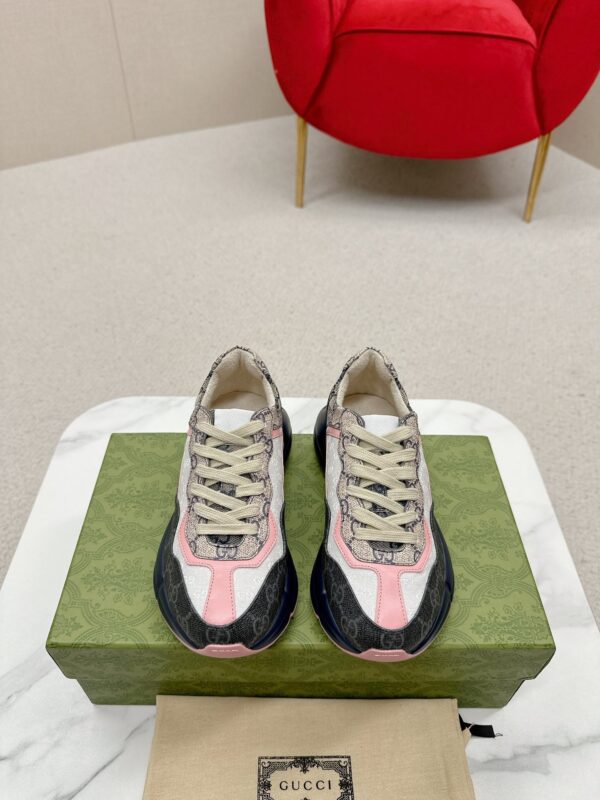 sy_no_C291AC7765B33CF35043C26F9D1EEEB9_0 Gucci Rhyton GG Canvas Sneaker in Black, Beige & Pink