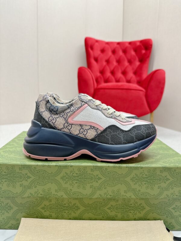 sy_no_C291AC7765B33CF35043C26F9D1EEEB9_1 Gucci Rhyton GG Canvas Sneaker in Black, Beige & Pink