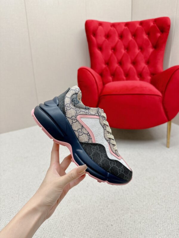 sy_no_C291AC7765B33CF35043C26F9D1EEEB9_2 Gucci Rhyton GG Canvas Sneaker in Black, Beige & Pink
