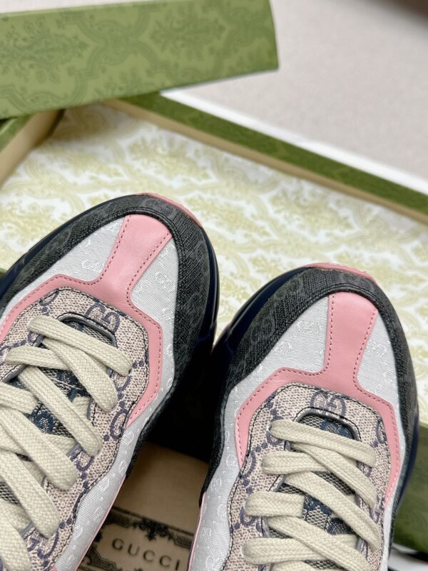 sy_no_C291AC7765B33CF35043C26F9D1EEEB9_7 Gucci Rhyton GG Canvas Sneaker in Black, Beige & Pink