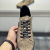 Philipp Plein Khaki Brown Crystal Hexagon-Logo Low-Top Sneaker