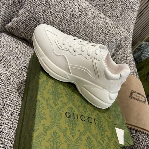 sy_no_C2DC70C15427B09F47C9BCF6F9F6995F_0 Gucci Rhyton Leather Sneaker in Triple White