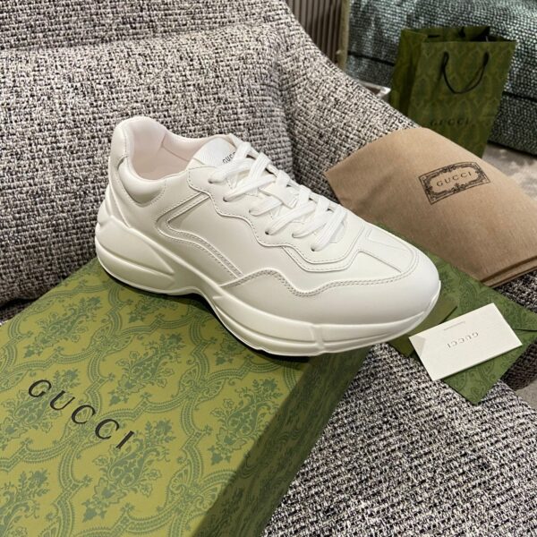 sy_no_C2DC70C15427B09F47C9BCF6F9F6995F_5 Gucci Rhyton Leather Sneaker in Triple White