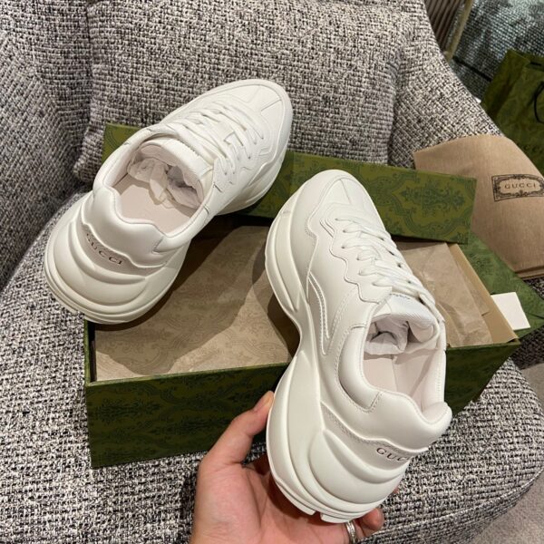 sy_no_C2DC70C15427B09F47C9BCF6F9F6995F_7 Gucci Rhyton Leather Sneaker in Triple White
