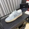 sy_no_C304EC15CDC06944BEDA7E7D90E2DCF6_0 Saint Laurent Light Grey Leather White Heel Low-Top Sneaker