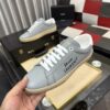 sy_no_C304EC15CDC06944BEDA7E7D90E2DCF6_4 Saint Laurent Light Grey Leather White Heel Low-Top Sneaker