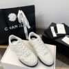 sy_no_C3497933729996B2D179E2FB460987C6_0 Chanel White Quilted Leather Low-Top Sneaker with Suede Detailing and CC Logo