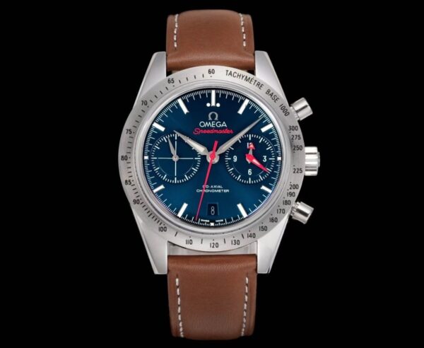 sy_no_C3F8421B9E6238574485CA6BF67FE075_0 Omega Super Series Automatic Mechanical Movement 100m Waterproof Men's Watch Swiss Watch 41.5mm Blue Dial Stainless Steel Case Leather Strap