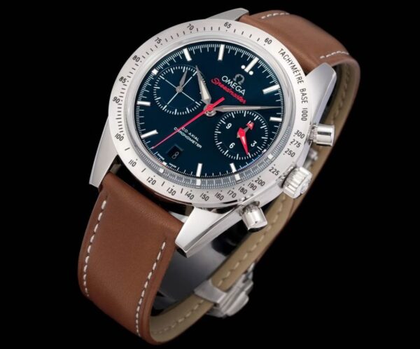 sy_no_C3F8421B9E6238574485CA6BF67FE075_1 Omega Super Series Automatic Mechanical Movement 100m Waterproof Men's Watch Swiss Watch 41.5mm Blue Dial Stainless Steel Case Leather Strap