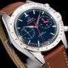 sy_no_C3F8421B9E6238574485CA6BF67FE075_2 Omega Super Series Automatic Mechanical Movement 100m Waterproof Men's Watch Swiss Watch 41.5mm Blue Dial Stainless Steel Case Leather Strap