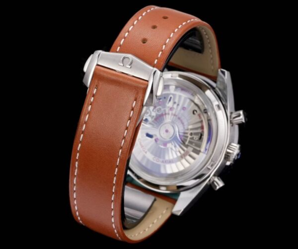 sy_no_C3F8421B9E6238574485CA6BF67FE075_7 Omega Super Series Automatic Mechanical Movement 100m Waterproof Men's Watch Swiss Watch 41.5mm Blue Dial Stainless Steel Case Leather Strap