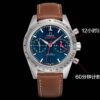 sy_no_C3F8421B9E6238574485CA6BF67FE075_8 Omega Super Series Automatic Mechanical Movement 100m Waterproof Men's Watch Swiss Watch 41.5mm Blue Dial Stainless Steel Case Leather Strap