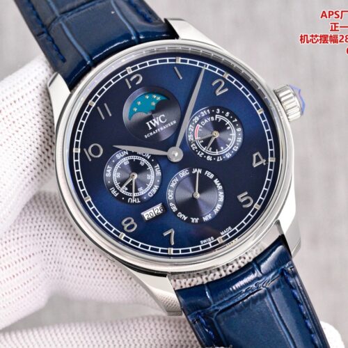 IWC Portugal series automatic mechanical movement waterproof moon phase crocodile leather strap