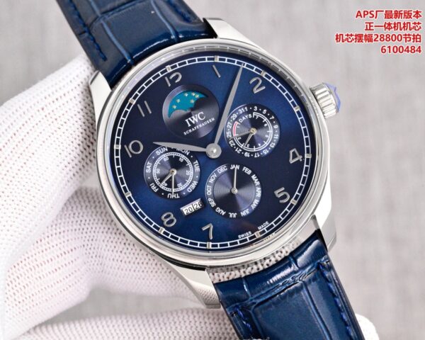 IWC Portugal series automatic mechanical movement waterproof moon phase crocodile leather strap