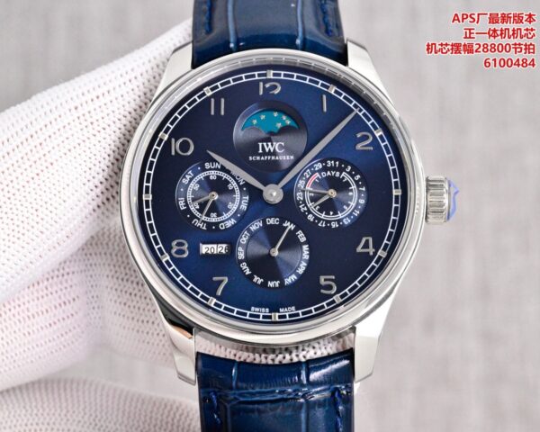 IWC Portugal series automatic mechanical movement waterproof moon phase crocodile leather strap