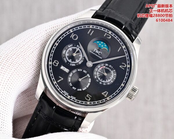 IWC Portugal series automatic mechanical movement waterproof moon phase crocodile leather strap