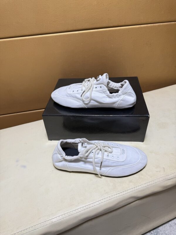 sy_no_C5B5DA905A6FC77396342367800B25DD_3 Prada Off-White Gathered Nylon Retro Trainer