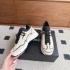 Chanel Suede & Knit Collar Platform Trainer Beige-Black-Knit