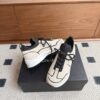 Chanel Suede & Knit Collar Platform Trainer Beige-Black-Knit