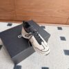 Chanel Suede & Knit Collar Platform Trainer Beige-Black-Knit