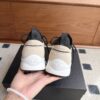 Chanel Suede & Knit Collar Platform Trainer Beige-Black-Knit