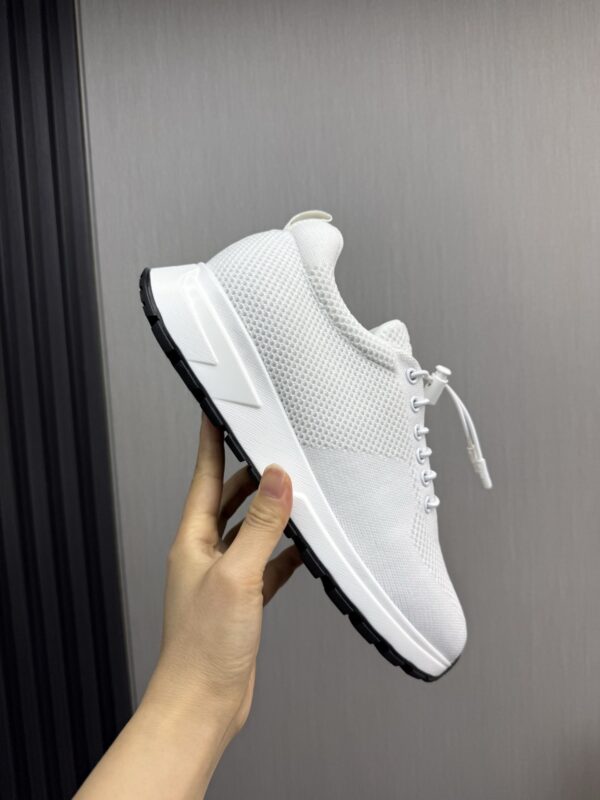 sy_no_C68421DE34EF2D6D7E452695448860D9_1 Prada White Knit Mesh Pull-Loop Chunky Casual Sneaker