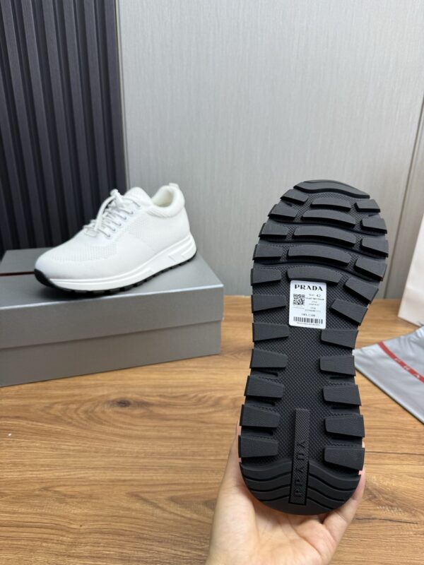 sy_no_C68421DE34EF2D6D7E452695448860D9_10 Prada White Knit Mesh Pull-Loop Chunky Casual Sneaker