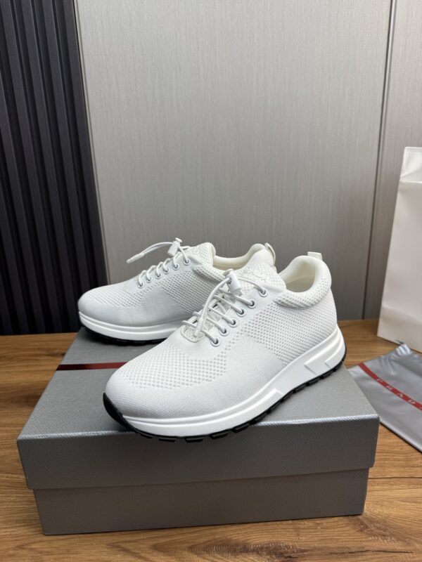 sy_no_C68421DE34EF2D6D7E452695448860D9_4 Prada White Knit Mesh Pull-Loop Chunky Casual Sneaker