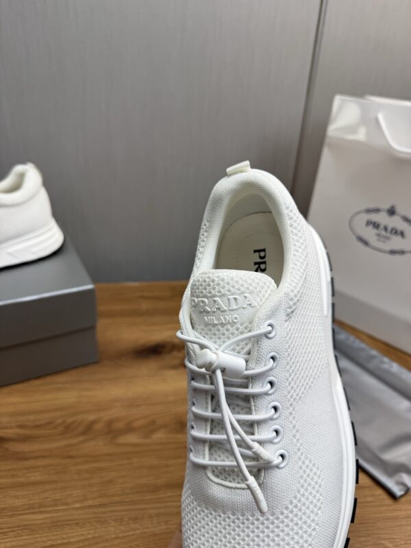 sy_no_C68421DE34EF2D6D7E452695448860D9_8 Prada White Knit Mesh Pull-Loop Chunky Casual Sneaker