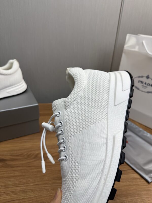 sy_no_C68421DE34EF2D6D7E452695448860D9_9 Prada White Knit Mesh Pull-Loop Chunky Casual Sneaker
