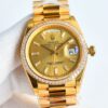 ROLEX Rolex with diamond studded K-gold calendar type automatic mechanical movement, 100 meters waterproof date display, unisex and unisex Swiss watch 40mm gold dial