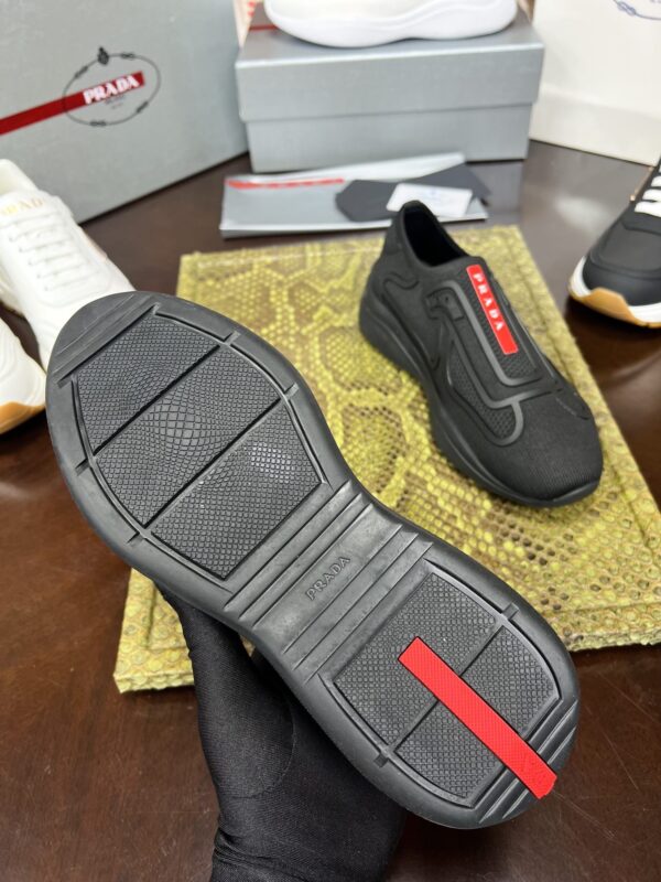 sy_no_C7382AE8A59B8FB653E6C65C272C6891_5 Prada Black Knit Red-Label Slip-On Platform Sneaker