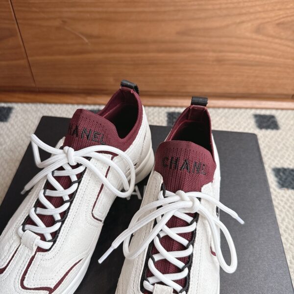 sy_no_C753C9CD92E718E9210C650783079B67_5 Chanel Textile & Knit Collar Platform Trainer White-Burgundy-Knit