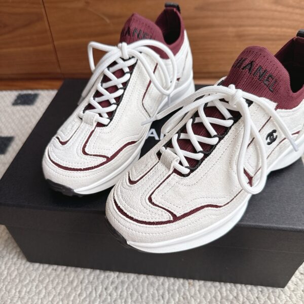 sy_no_C753C9CD92E718E9210C650783079B67_6 Chanel Textile & Knit Collar Platform Trainer White-Burgundy-Knit