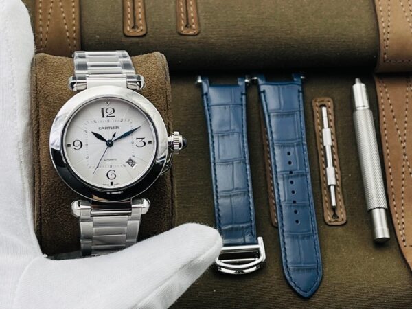 sy_no_C8FC0688BB2D5667B0543B9E866FCB07_0 Cartier Pasha series automatic mechanical movement with white dial and stainless steel case