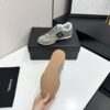 sy_no_C9327F0C6BCEBCBE3CBA892ADC399F91_3 Chanel Sage Green Suede and Mesh Low-Top Sneaker with Black Side Stripe and CC Logo