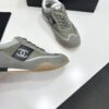 sy_no_C9327F0C6BCEBCBE3CBA892ADC399F91_8 Chanel Sage Green Suede and Mesh Low-Top Sneaker with Black Side Stripe and CC Logo