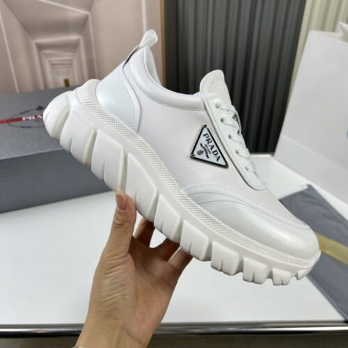 sy_no_C9F9FE066DF29F444F69D93CD2DB132E_0 Prada White Pebbled Leather Chunky Dad Sneaker