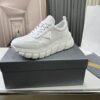 Prada White Pebbled Leather Chunky Dad Sneaker